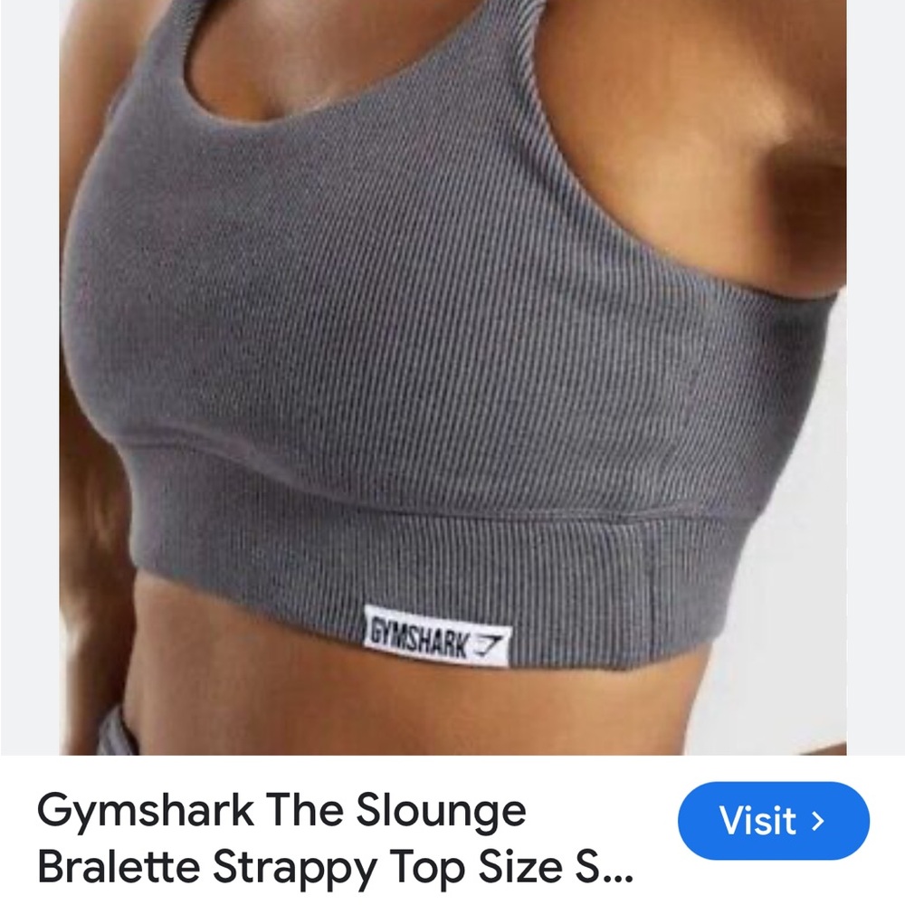 Gymshark Gray Ribbed Bralette in Size Small